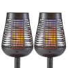 Solar Insect Killer Torch with LED Flame Effect, Black Torch, Area Bug Zapper, 2 Pack