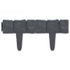 Lawn Fence Stone Look 41 pcs Plastic 393.7"
