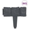 Lawn Fence Stone Look 41 pcs Plastic 393.7"