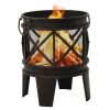 Rustic Fire Pit with Poker Î¦16.5"21.3" Steell