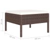 6 Piece Patio Lounge Set with Cushions Poly Rattan Brown