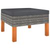 4 Piece Patio Lounge Set with Cushions Poly Rattan Gray