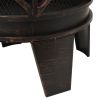 Rustic Fire Pit with Poker Î¦16.5"21.3" Steell