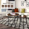 YSSOA Coffee 2 in 1 Sofa Side Round Nest Tables; Wood