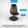 Solar Insect Killer Torch with LED Flame Effect, Black Torch, Area Bug Zapper, 2 Pack
