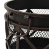 Rustic Fire Pit with Poker Î¦16.5"21.3" Steell