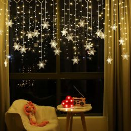 LED ice bar lamp snowflake hanging (Option: Warm white-4m-EU220V)