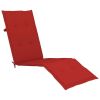 Patio Deck Chair with Footrest and Cushion Solid Acacia Wood