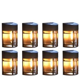 Solar Outdoor Patio Balcony Garden Wall Light (Option: Warm light-8PCS)