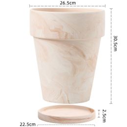 Gradient Macchiato Red And White Pottery Natural Pot Vegetarian Burning Breathable And Absorbent Large Type Green Plants Meaty (Option: C sytle 26.5cm-With pallet)